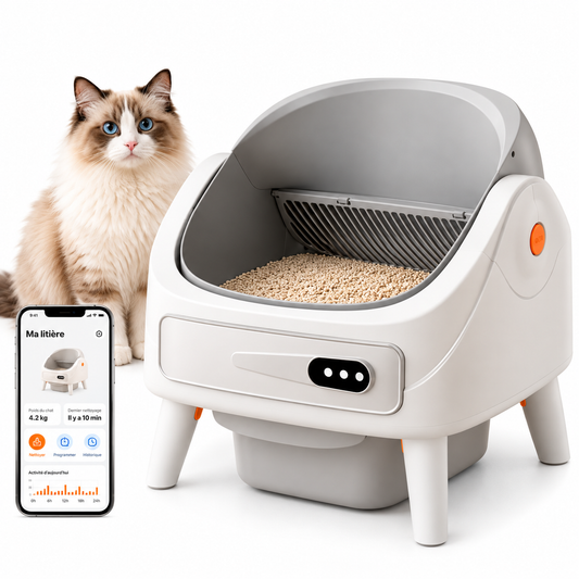 Litière Automatique pour Chat MiaZen – Autonettoyante, WiFi, Anti-Odeurs, Application Mobile, Grande Capacité